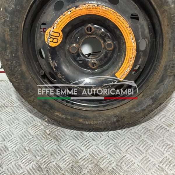 RUOTINO SCORTA FIAT LANCIA ALFA ROMEO COMPLETO DI CRICK 14” – 4 FORI MISURA 135 80 14